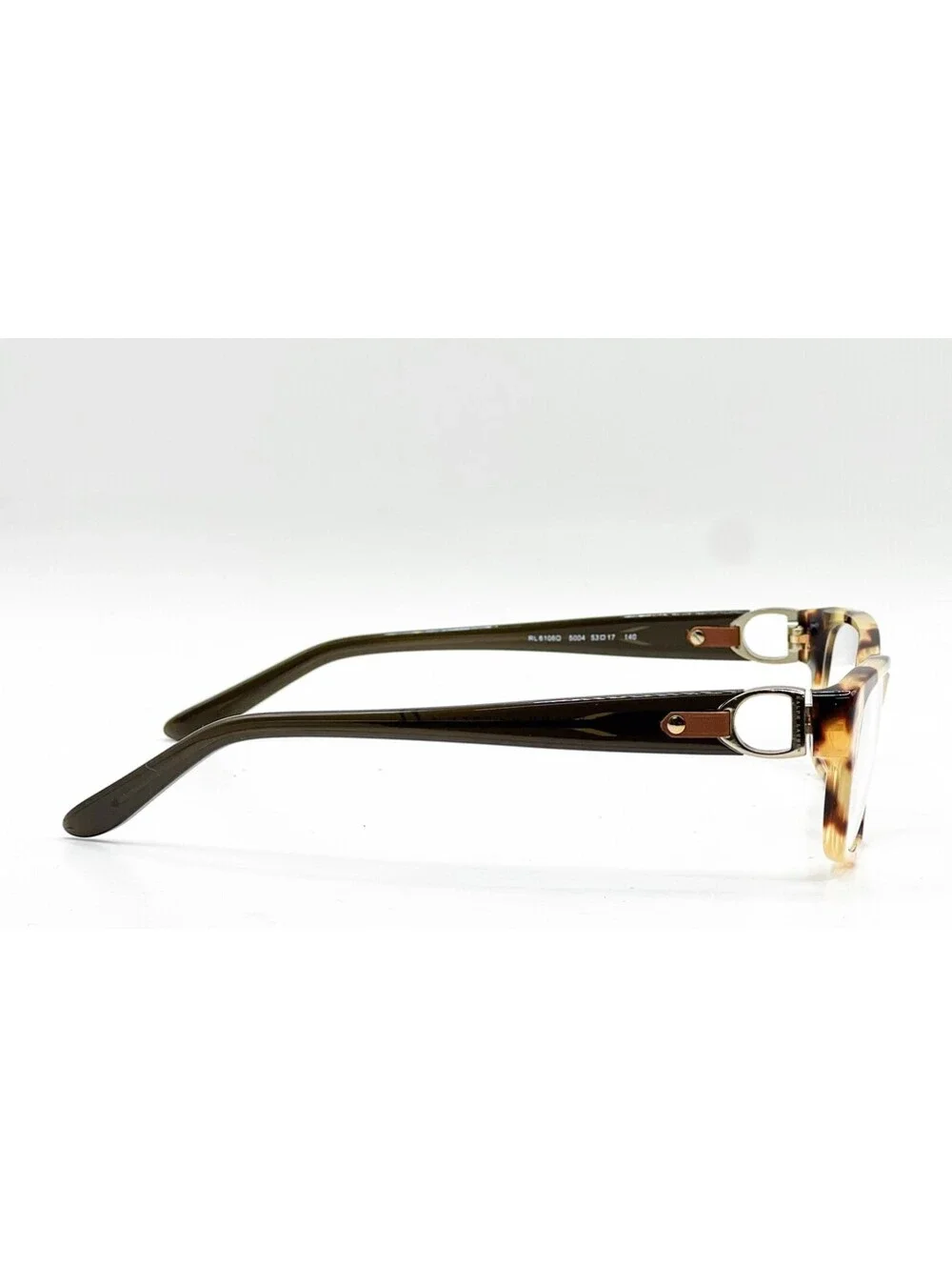 Ralph Lauren RL6106Q 5004 Havana Spotty Rectangle Eyeglass Frames 53-17-140